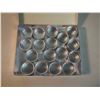 Image 2 : Lot of 32mm Aluminum Round Boxes with Glass Tops (17)