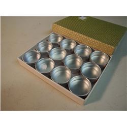 Lot of 41mm Aluminum Round Boxes with Glass Tops (12)