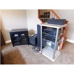 Full Home Theater Set (Hitachi DVD Player, Yamaha CD Player, Pioneer Stereo Receiver, Stands (2), Sp