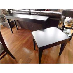 Wood Table Set (2 Pieces) (24"x18"x24") (60"x14"x31")