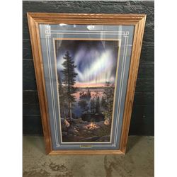 Framed Painting "Night Fire" By Kim Norlien 42.5"x26.5"