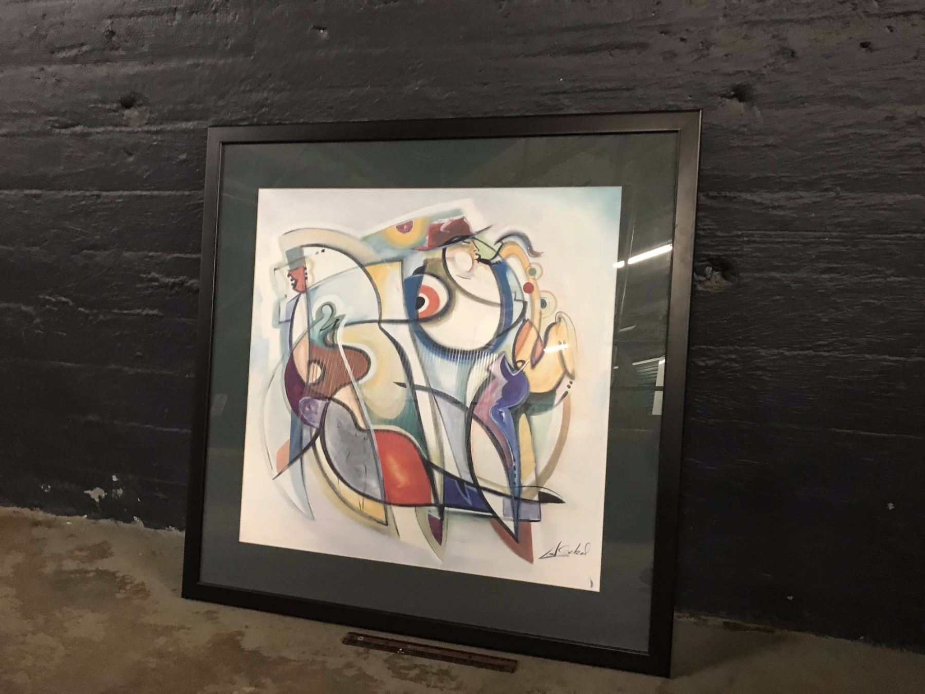 Framed Abstract Art 33.5"x13.5" Bodnarus Auctioneering