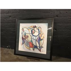 Framed Abstract Art 33.5"x13.5"