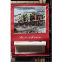 Hudsons Bay Advertisment Calender Page "Governor Douglas Leaves Fort Langley After Proclaiming The C