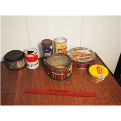 Lot Of Assorted Tins (Shortbread, Baking Powder, Repait Kits, Nabob, Imperial, Etc.)