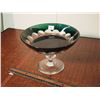 Image 1 : Glass Candy Dish, Green Accents