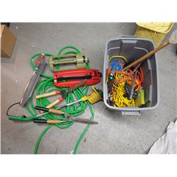 Garden Hose & Sprinker, Weed Whacker, & Misc. Extension Cords