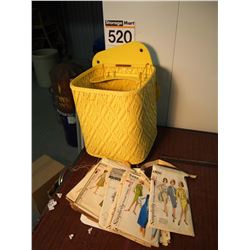 Sewing Caddy With Contents (Sewing Contents, Thread, Etc.)