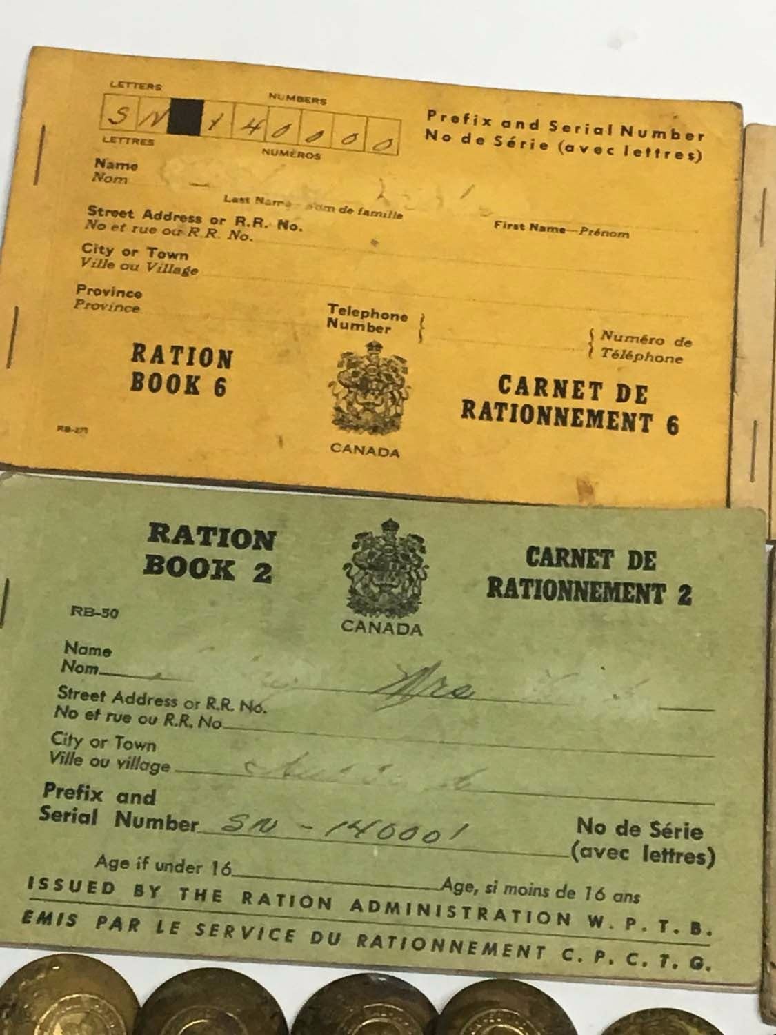 Canadian Ration Books Lot RCAF WW2 Canadian Buttons & Ration Books - Bodnarus Auctioneering