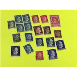 Lot (20) Nazi Hitler Stamps