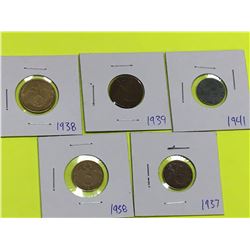 Lot (5) Nazi Coins (All Different)