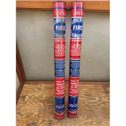 Lot (2) Vintage Liberty Fire Extinguishers