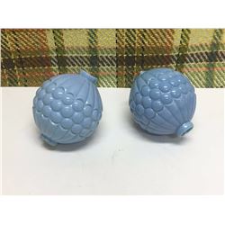 2 Blue Lightening Rod Balls, Porcelain