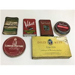 Lot (5) Tobacco Tins (Velvet, Tuxedo, Barney, Dunhill, Dill's Best)
