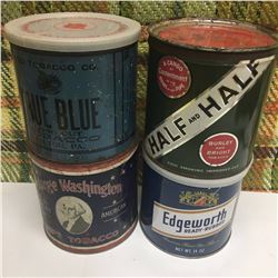 Lot (4) Tobacco Tins (True Blue, George Washington, Half/Half, Edgeworth)