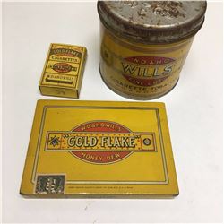 Lot Wills Tobacco Lot Tin, Paper Pack And Flat Tin