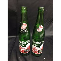 Lot (2) Vintage Hillbilly Mountaindew Bottles (Different)