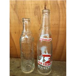 Lot (2) Old Colony Pop Bottles By Orange Crush