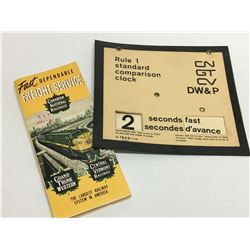 Grand Trunk Western CNR Advertising Times & Clock Table