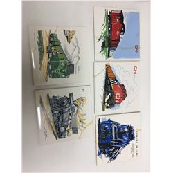 Lot (5) Cracked And Repaired CN Railway Safety Award Tiles