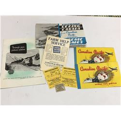 Lot 50’s & 60’s CNR CPR Related Pieces (Tickets, Advertising Postcard etc.)