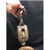 Image 4 : Lot Large Block And Tackle Wooden Pulleys