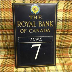 Vintage Royal Bank Of Canada Tin Advertising Calendar 18 1/2” x 12 1/4"”