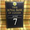 Image 1 : Vintage Royal Bank Of Canada Tin Advertising Calendar 18 1/2” x 12 1/4"”