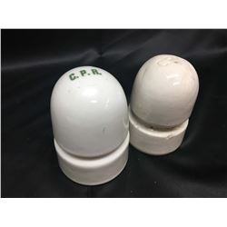 Antique CPR Canadian Pacific Railway Telephone Insulators