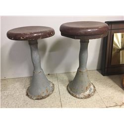 Lot Of 2 Cast Iron Base Ice Cream Shop Stools