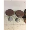 Image 3 : Lot Of 2 Cast Iron Base Ice Cream Shop Stools