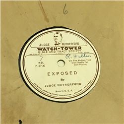 Original Judge Rutherford "Watch Tower" Gramophone Records, Set Of 10