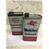 Image 1 : Lot (2) Outboard Oil Cans Mobiloil Esso