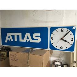 Atlas Tires Advertising Light Up Clock, 36” x 10" (Clock Works, Needs Bulbs)