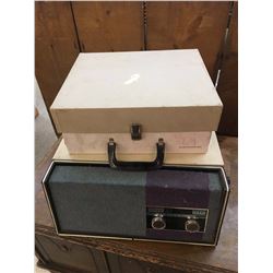 Lot Portable Vintage Record Players Fold/Philco & Electrohome (Powers On But Not Tested)