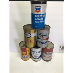 Lot (6) One Quart Oil Cans