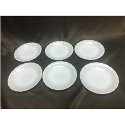 Lot (6) Pyrex Delphite Saucers (One Has A Chip)