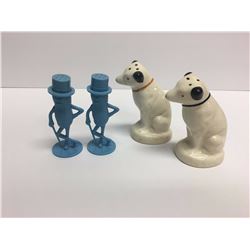 Advertising Salt & Pepper RCA Victor nipper dog, Planters Mr. Peanut
