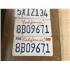 Image 2 : Lot (5) California License Plates
