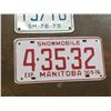 Image 3 : Lot (2) Manitoba Snowmobile License Plates 79’ 76’