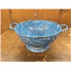 Image 1 : Blue Swirl Graniteware Enamel Strainer