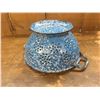 Image 4 : Blue Swirl Graniteware Enamel Strainer