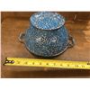 Image 5 : Blue Swirl Graniteware Enamel Strainer