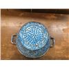 Image 6 : Blue Swirl Graniteware Enamel Strainer