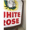Image 10 : Massive DS Porcelain White Rose Service Station Sign, Original Pole Frame, 6’ Tall And 6’ Wide + Fra