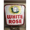 Image 1 : Massive DS Porcelain White Rose Service Station Sign, Original Pole Frame, 6’ Tall And 6’ Wide + Fra