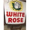 Image 7 : Massive DS Porcelain White Rose Service Station Sign, Original Pole Frame, 6’ Tall And 6’ Wide + Fra