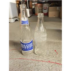 Lot Of Vintage Soda Bottles (2) (Coca-Cola, Mission California)