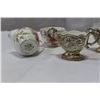 Image 2 : CHINA CREAM AND SUGAR AND ENAMELED AND SILVER CREAM AND