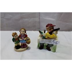 OCCUPIED JAPAN FIGURE AND HUNTING FIGURAL PLANTER